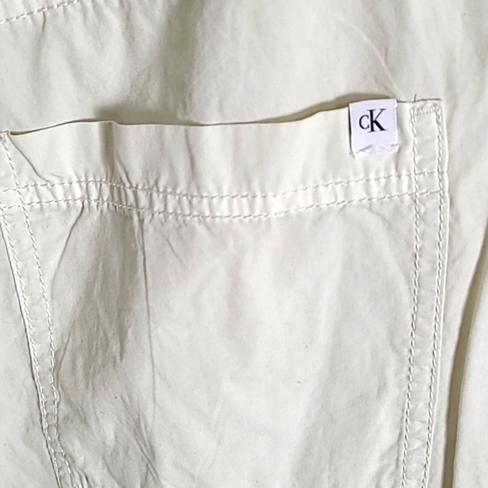 Calvin Klein Wide Leg Cream Cargo Pants, Size 8, NWT - Picture 6 of 10